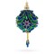 Royal Blue Jeweled Gold Filigree Accents and Tassels Christmas Ornament